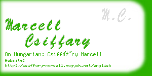 marcell csiffary business card